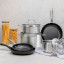 Sagenwolf Silver Series Stainless Steel Saucepan with Glass Lid, 16cm with other pots and pans