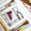 Madesmart Classic Gadget Storage Tray - Antimicrobial White in the drawer with utensils