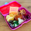 Crunchbox Classic 5 Pink Compartment Lunchbox - Bunny with lunch
