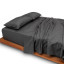 Thread Office 400 Thread Count Percale Weave Flat Sheet, Charcoal - Double/Queen