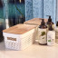 Trendz Of Today White Storage Bin With Bamboo Lid - Large with a hand wash and lotion