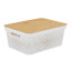 Trendz Of Today White Storage Bin With Bamboo Lid - Medium