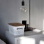 Trendz Of Today White Storage Bin With Bamboo Lid - Large next to the bed