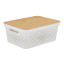 Trendz Of Today White Storage Bin With Bamboo Lid - Small