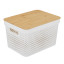Trendz Of Today White Storage Bin With Bamboo Lid - Large