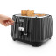 DeLonghi Ballerina 4-Slice Toaster, 1800W - Furnace Black holding the metal wrapped touch points