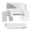 Umbra Sling Sink Caddy with Soap Dispenser components 