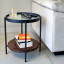 Native Decor Fluted Glass Side Table next to a couch