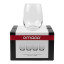Omada Stemless White Wine Glasses, Set of 4 packaging with a glass