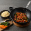 Sagenwolf Titanium Series Non-Stick Wok with Lid, 32cm - Black with prawns on the table