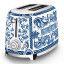 Smeg Blu Mediterraneo Dolce & Gabanna 2-Slice Toaster, 950W side view 