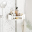Umbra Flex Adhesive Corner Shower Caddy - White in a shower setting 