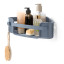 Umbra Flex Adhesive Corner Shower Caddy - Slate Blue detail with shower gels