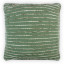 Thread Office Green Space Yarn Striped Woven Scatter Cushion with Feather Blend Inner, 60cm x 60cm