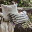 Thread Office Bone Striped Space Yarn Woven Scatter Cushion with Feather Blend Inner, 60cm x 60cm on a couch