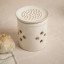 KitchenCraft Idilica  Stoneware Garlic Storage Jar with a Grater Lid with garlic on the table