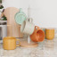 KitchenCraft Idilica Beechwood and Galvanised Steel Mug Tree on the kitchen counter with mugs