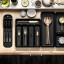 Madesmart Classic Antimicrobial Medium Cutlery Tray - Carbon in a drawer