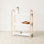 Umbra Bellwood 3-Tier Freestanding Shelf - White & Natural In a Room 