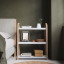 Umbra Bellwood 3-Tier Freestanding Shelf - White & Natural In A Bedroom Setting 