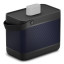 Bang & Olufsen Beolit 20 Bluetooth Speaker - Black Anthracite angle with earbuds case charging