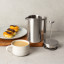 Yuppiechef Stainless Steel French Press - 350ml open with coffee cup and snacks