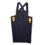 Me Thyme Cross-Over Apron - French Navy angle with utensils in pockets