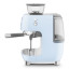 Smeg Retro Manual Espresso Coffee Machine with Grinder - Baby Blue angle