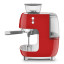 Smeg Retro Manual Espresso Coffee Machine with Grinder - Red angle