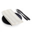 DSA Abigail Mic Stripe Cotton Napkins, Set of 6 - Stone on plate