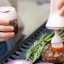 Zuutii Oil Dispenser with Brush, 130ml - Home Pink with barbecue sauce 