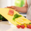 Zuutii Double-Sided Chopping Board - Light Lemon with salmon