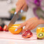 Zuutii Double-Sided Chopping Board - Sakura Pink with fruits
