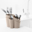 Blim Plus Gocciolo Cutlery Drainer - Moka Grey on the kitchen counter