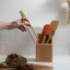 Pebbly Non-Magnetic Toast Tongs - Brown showing scale in hand