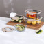 Pebbly Rectangular Glass Canister and Vacuum Cap - 460ml on the able with other sizes