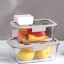 Pebbly Rectangular Glass Canister and Vacuum Cap - 1.9L with fruits