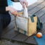Pebbly Jute and Cotton Lunch Bag showing scale