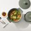 Maxwell & Williams Indulgence Round Casserole, 3L - Sage on table