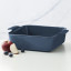 Maxwell & Williams Indulgence Square Dish, 24cm - Slate Blue scale next to apple