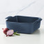 Maxwell & Williams Indulgence Square Dish, 19cm - Slate Blue scale next to veg
