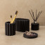 Alkaline Round Ribbed Soap Dish - Black  - products sold separately 