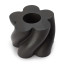 Alkaline Swirl Dinner Candle Holder - Black angled view