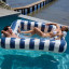 Sunnylife Luxe Twin Hammock Float -  Le Weekend Navy Stripe floating in the pool