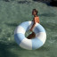 Sunnylife Tube Pool Ring - Lazy Days Duck Egg Blue in water