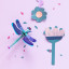 Studio ROOF Blue Dragonfly Wall Decor on the wall