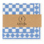 Tavola Checkerboard Biodegradable Napkins, Pack of 25 - Light Blue