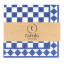 Tavola Checkerboard Biodegradable Napkins, Pack of 25 - Navy Blue