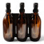 Joon Matte Black Adjustable Dispenser with Amber Bottle - Triple angle
