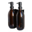 Joon Matte Black Adjustable Dispenser with Amber Bottle - Double